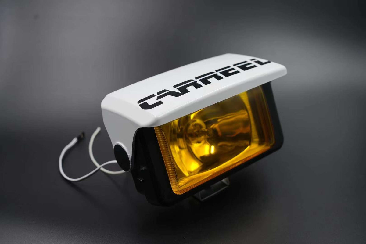 White Cover & Yellow Lens - Pair of Pop-Up Foglights
